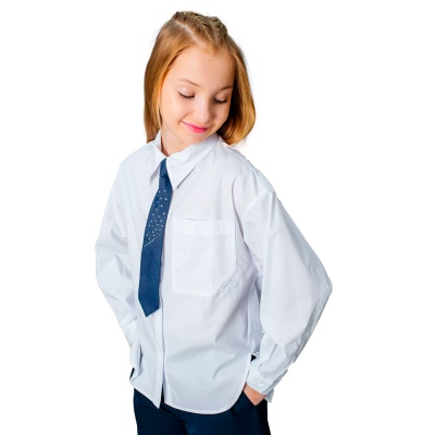 Блузка школьная для девочки Deloras C64205 белая 1